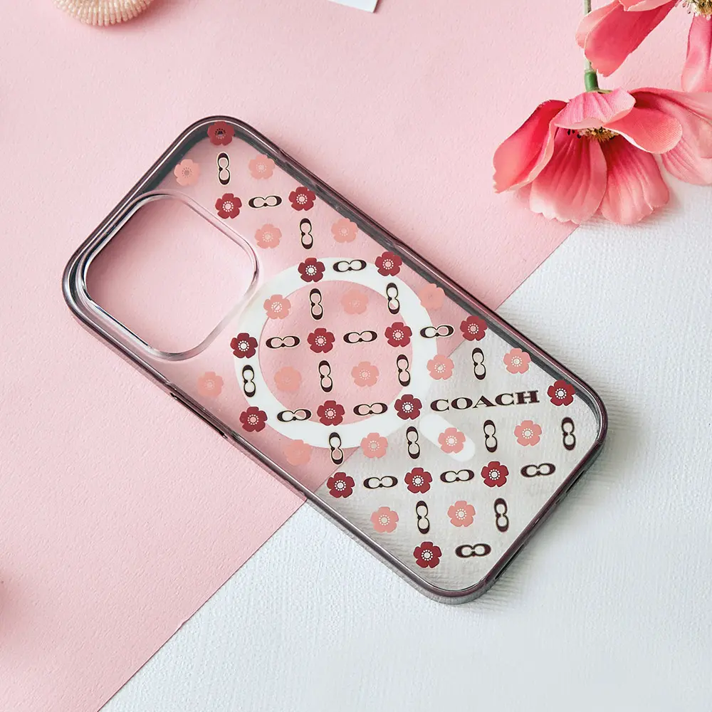 【COACH】 iPhone 15 Pro MagSafe 精品手機殼-小茶花