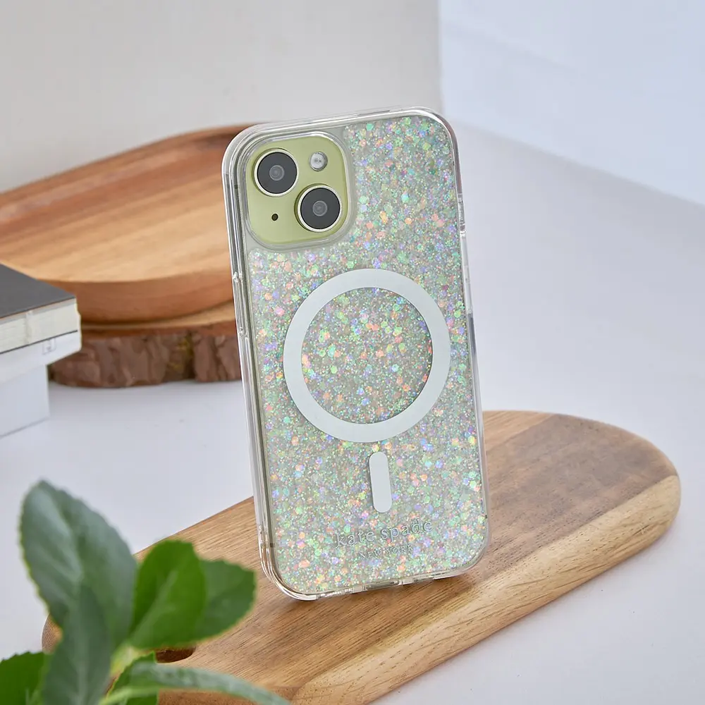 【Kate Spade】 iPhone 15 MagSafe 精品手機殼-銀河星鑽
