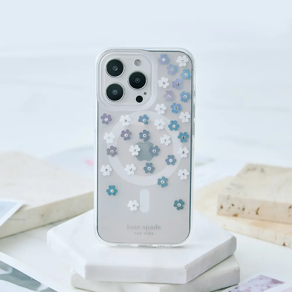 【Kate Spade】 iPhone 15 Pro MagSafe 精品手機殼-幻彩小花