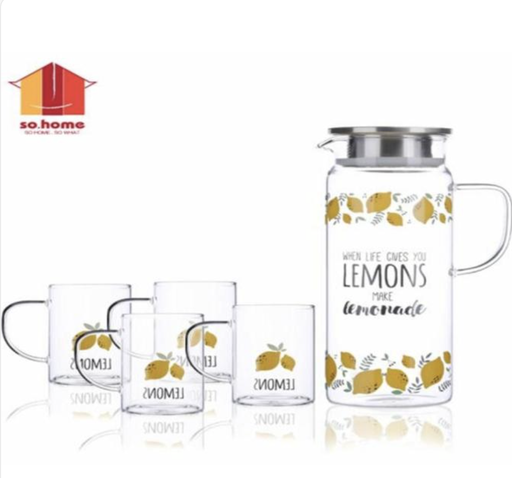 [GR467-B] <so.home> 耐熱玻璃冷水壺五件套