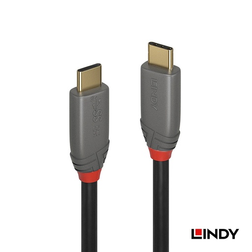 [36902_A] LINDY 林帝 ANTHRA系列USB 3.2 Gen 2x2 Type-C 公 to 公 傳輸線+PD智能電流晶片, 1.5m