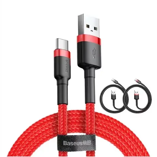 [CATKLF-A91] Baseus 倍思 卡福樂系列 Type-C 數據線-0.5M紅+黑