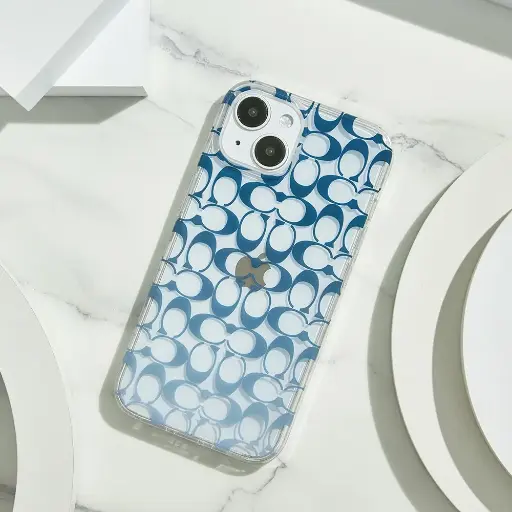 [CIPH-123-SCOGB] 【COACH】 iPhone 14 Pro Max 精品手機殼 漸層藍經典大C