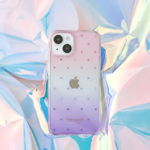 [KSIPH-224-PDOVPK] 【Kate Spade】 iPhone 14 Plus 精品手機殼-紫色星空